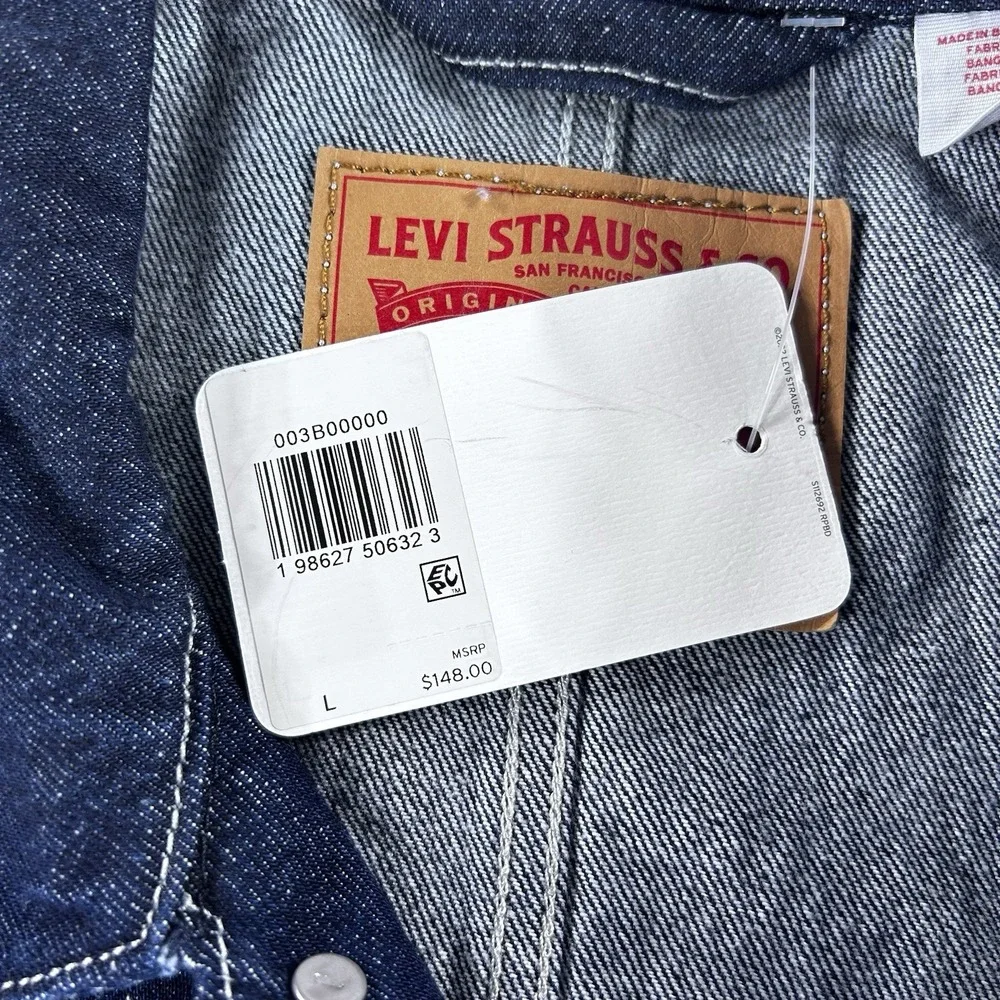 Levi's Berkeley Chore Coat Denim Jacket Men's L Relaxed Cotton Dark Wash